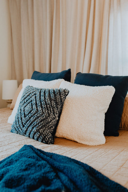 Ivory Bouclé Throw Pillow