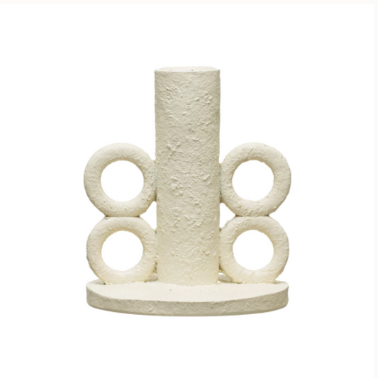 Ivory Resin Candle Holder