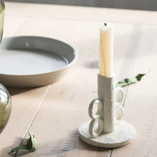 Ivory Resin Candle Holder