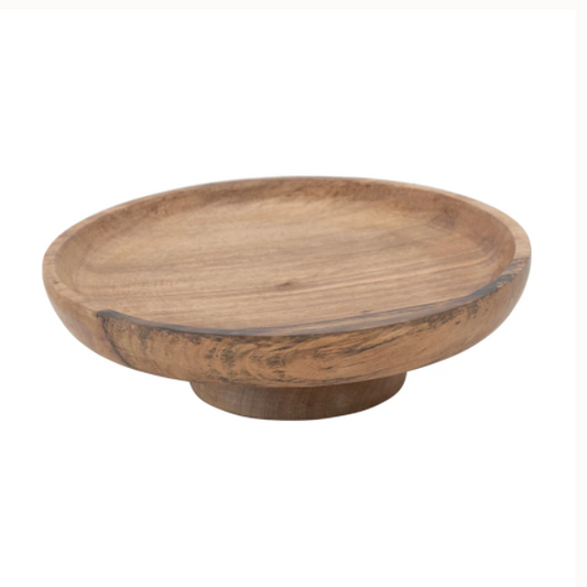 Mango Wood Footed Bowl