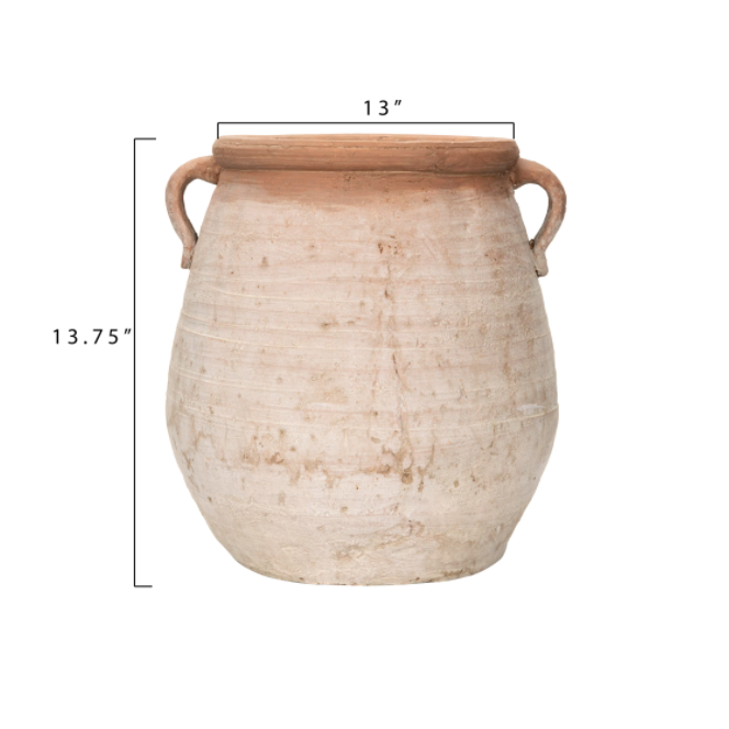 Whitewashed Terracotta Urn