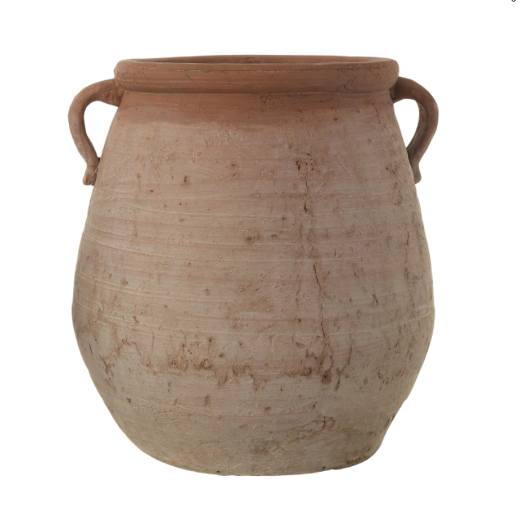 Whitewashed Terracotta Urn