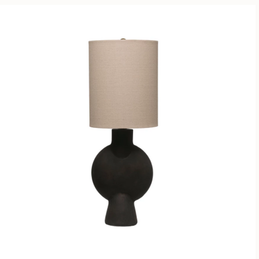 Black Terracotta Table Lamp